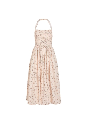 Markarian Leia floral-bouquet halter-neck cotton midi dress - Pink