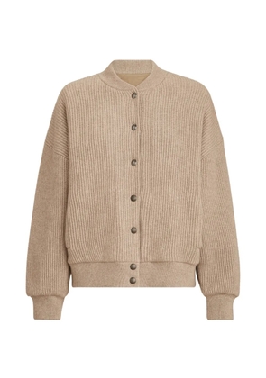 Brunello Cucinelli cashmere english-rib-knit bomber jacket with Thermore® padding - Neutrals