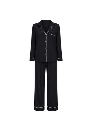 Eberjey Gisele contrast-piping pajamas - Black