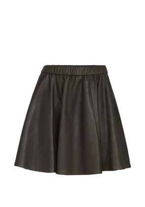 Brunello Cucinelli polished nappa-leather mini circle skirt - Brown