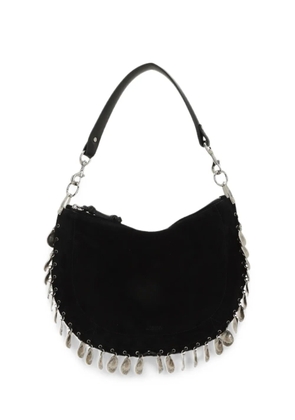 ISABEL MARANT Oskan coin-embellished suede shoulder bag - Black