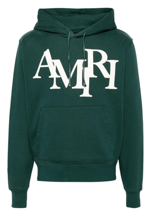 AMIRI logo-appliqué cotton hoodie - Green