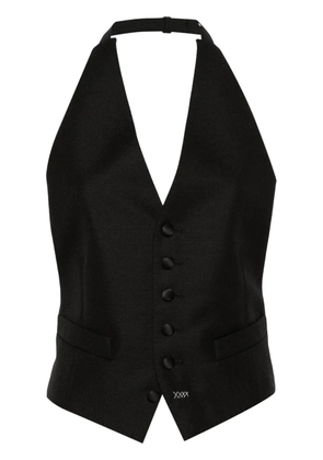 Maison Margiela open-back piqué waistcoat - Black