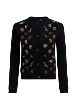 ETRO wool and cashmere cardigan with embroidery and beads - Black