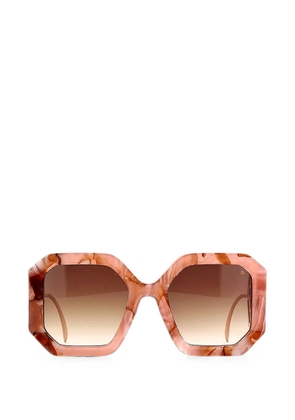 Philipp Plein marble-effect geometric-frame sunglasses - Pink