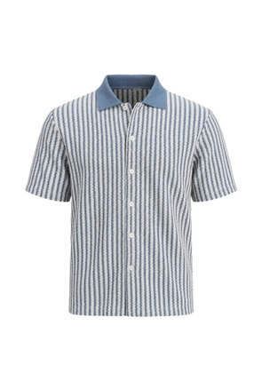 Gran Sasso stripe-pattern short-sleeve shirt - Blue