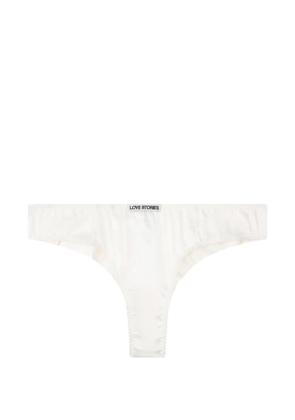 Love Stories logo-patch thong - Neutrals