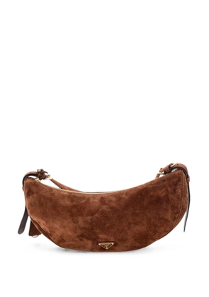 Prada Pre-Owned Demi-Lune Suede Large shoulder bag - Brown
