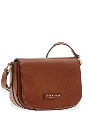 The Bridge logo-plaque leather shoulder bag - Brown