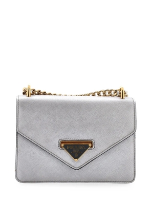 Prada Pre-Owned Envelope Flap Chain Shoulder bag Saffiano Leather Small crossbody bag - Silver