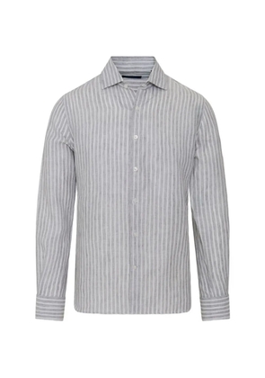 PATRICK ASSARAF striped long-sleeve shirt - Grey