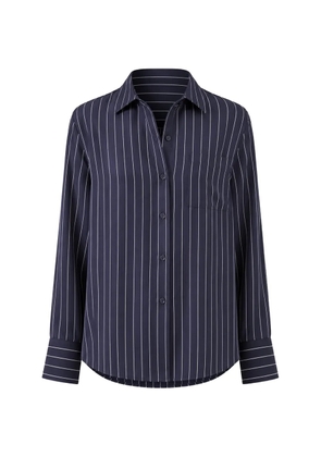 PATRICK ASSARAF stripe-pattern silk shirt - Blue