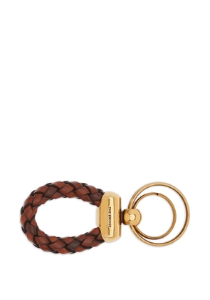 The Bridge braided leather keyring - Brown