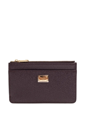 Dolce & Gabbana logo-plaque card holder - Brown