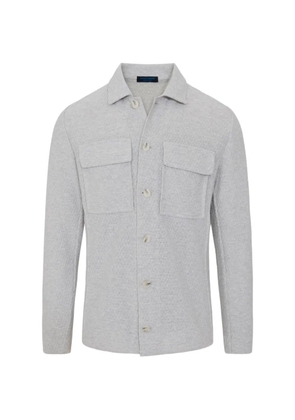 PATRICK ASSARAF knit-textured shirt jacket - Grey