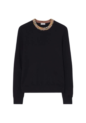 Burberry Check-trim wool sweater - Black
