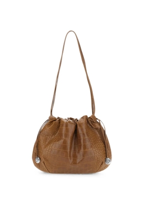 Liffner croc-effect leather shoulder bag - Brown