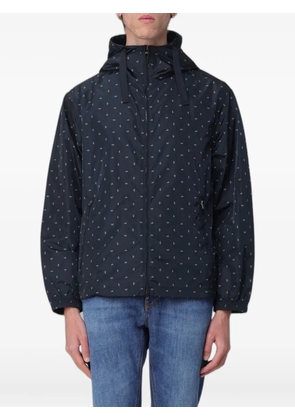 Emporio Armani logo-print hooded jacket - Blue
