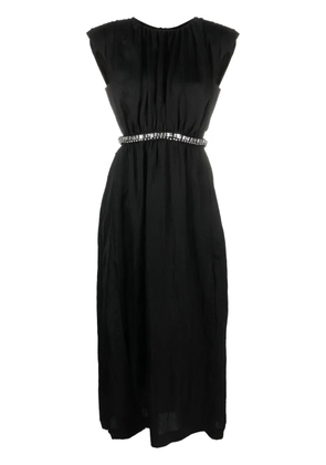 SANDRO Lisa crystal-embellished midi dress - Black