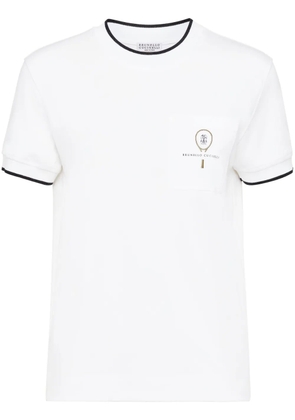 Brunello Cucinelli embroidered cotton T-shirt - White