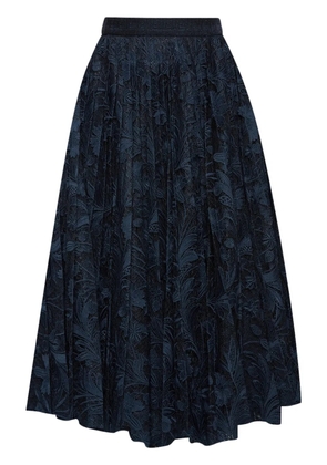 Oscar de la Renta lace-detailing midi skirt - Blue