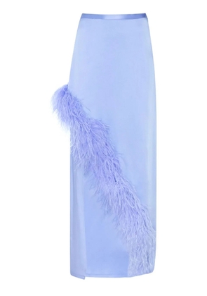 LAPOINTE feather-trim asymmetric maxi skirt - Purple