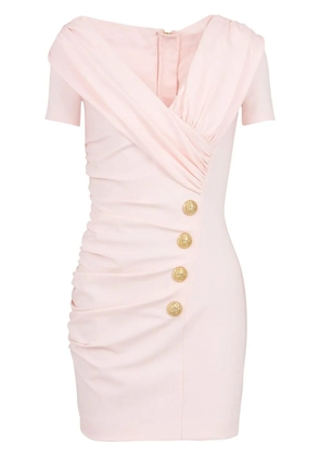 Balmain button-embossed fitted dress - Neutrals