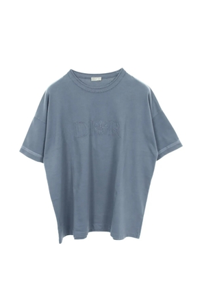 Christian Dior Pre-Owned x Stone Island 2010s logo-embroidered T-shirt - Blue