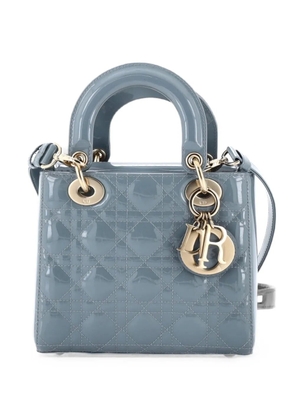 Christian Dior Pre-Owned Lady Dior Bag Cannage Quilt Patent Small satchel - Blue