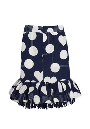 Jacquemus Cabana heart-print ruffled midi skirt - Blue