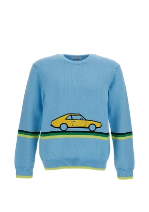 JW Anderson car-intarsia striped sweater - Blue