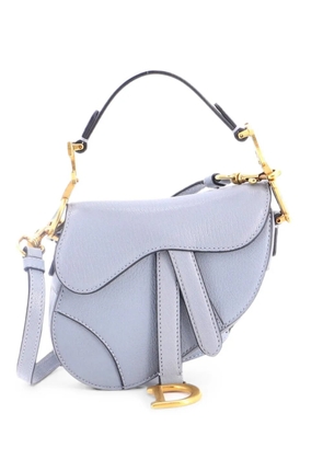 Christian Dior Pre-Owned Saddle Handbag with Strap Leather Micro shoulder bag - Blue
