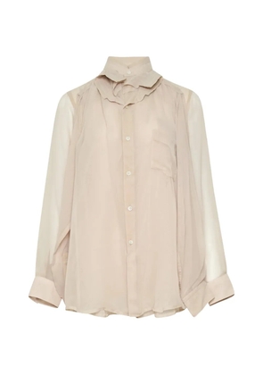 Comme Des Garçons sheer layered shirt - Neutrals