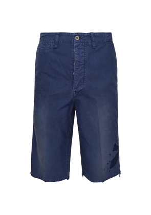 visvim distressed knee-length shorts - Blue