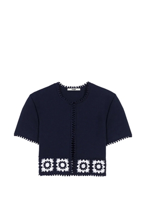 Maje crochet-trim cropped cardigan - Blue