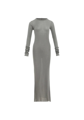 Rick Owens long-sleeve ribbed maxi dress - Grey