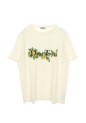 Christian Dior Pre-Owned x Denim Tears 2010s logo-embroidered T-shirt - Neutrals