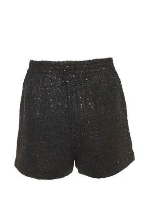 Maje sequin-embellished tweed shorts - Black