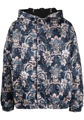 Versace Jeans Couture floral-print padded jacket - Blue