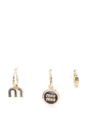 Miu Miu Pre-Owned 2020s logo-pendant earrings set - Gold