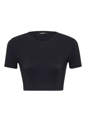 DSQUARED2 ribbed short-sleeved crop T-shirt - Black