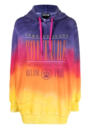 Versace Jeans Couture tie-dye print cotton hoodie - Multicolour