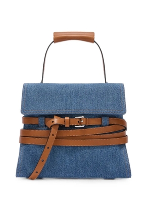 Moschino belt-detail denim shoulder bag - Blue