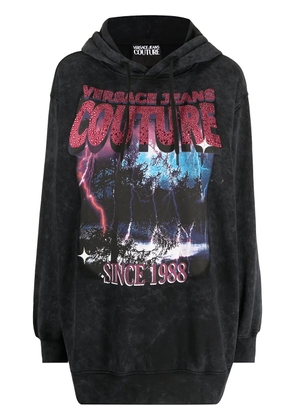 Versace Jeans Couture graphic-print cotton hoodie - Black