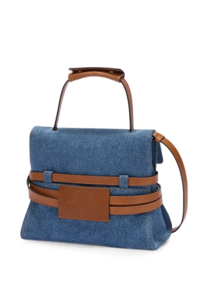 Moschino belt-detail denim shoulder bag - Blue