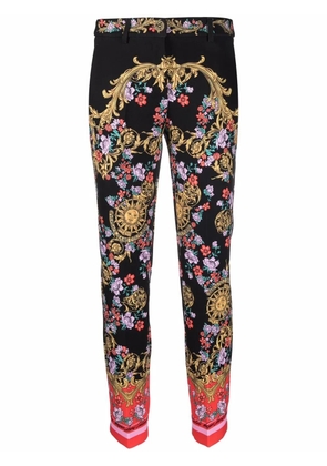 Versace Jeans Couture baroque print fitted trousers - Black