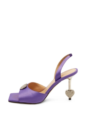 MACH & MACH Crystal Heart heeeld sandals - Purple