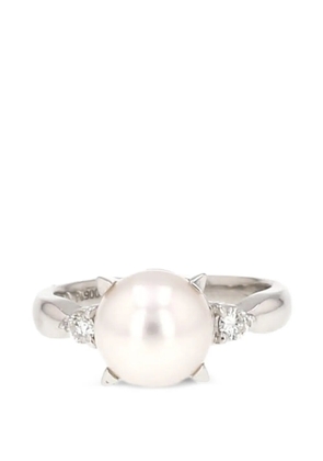 TASAKI 2000s pearl and diamond ring - Silver