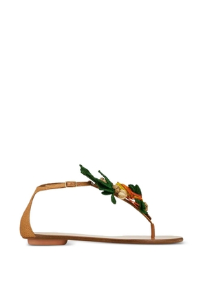 Aquazzura Birdsong embellished woven sandals - Green