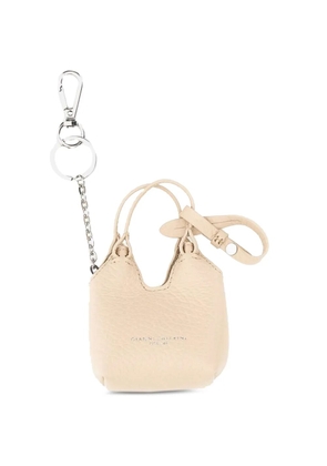 GIANNI CHIARINI Dua hammered-leather keyring - Neutrals